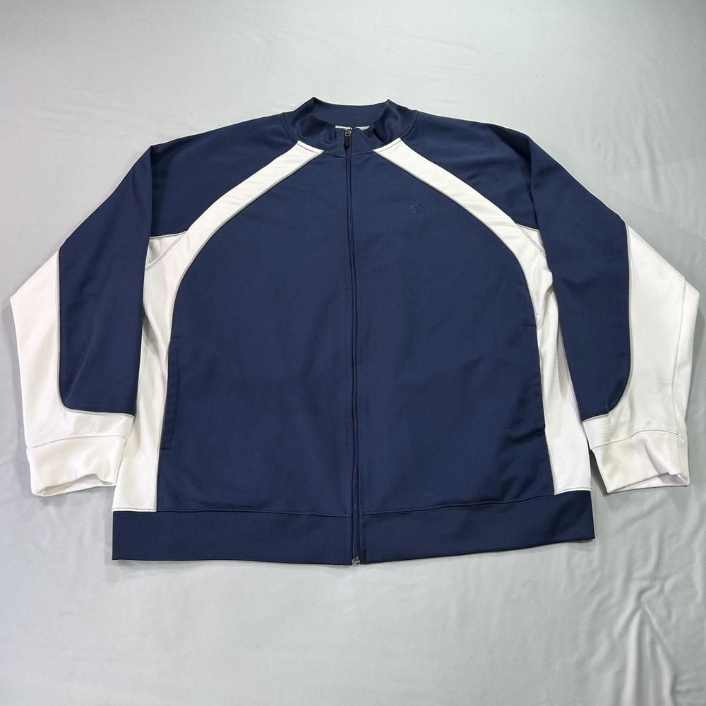 Starter Track Jacket Mens 2XL Blue White Full Zip‎ Basketball NBA Polyester 00s